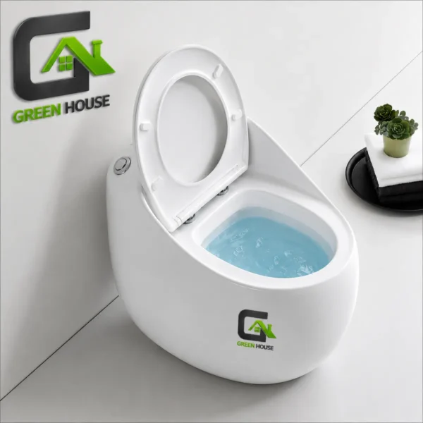 Inodoro De Lujo One Piece Blanco Huv-1024 + Ducha Bidet  Acero Cromado