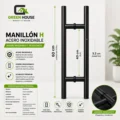 Manija-Manillon Mod. -H -Acero Inoxidable Negro 60cm