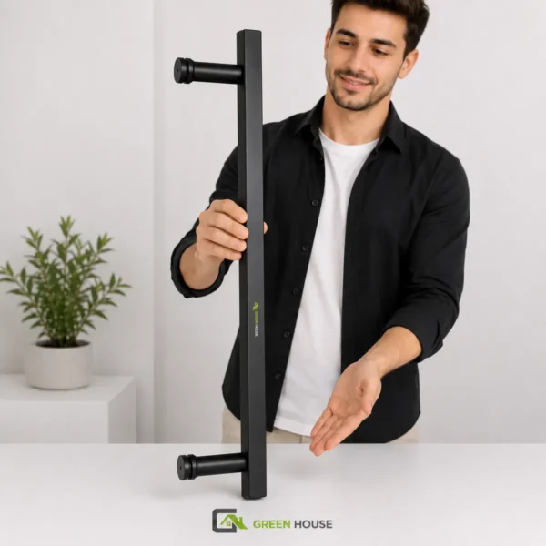 1 Asa Jalador de 1.5 Metro Acero Inoxidable Negro Mate