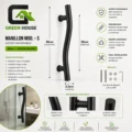 Manija - Manillon Mod. S Acero Inoxidable 30cm Negro Mate