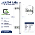 1 Asa Jalador 1.20 Metro Acero Inoxidable Cromado Brillante
