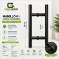 Manija-Manillon Mod. -H -Acero Inoxidable Negro 60cm