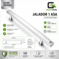 1 Asa Jalador 1 Metro Acero Inoxidable Cromado Brillante Minimalista