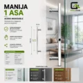 1 Asa Jalador 1.50 Metro Acero Inoxidable Cromado Brillante
