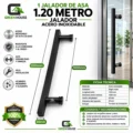 1 Asa Jalador 1.20 Metro Acero Inoxidable Negro Mate