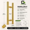 Manija - Manillon Mod. -H -Acero Inoxidable Dorado 60cm