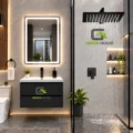 Elegante Combo De Baño Vanitorio + Inodoro + Espejo Led 3 Tiempos + Ducha 12"