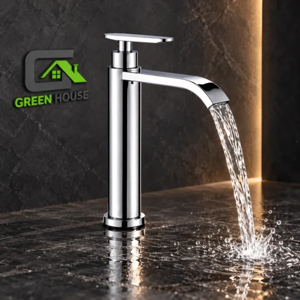 Combo De Lavatorio Griferia Agua Fria Caida Cascada + Desague Cromado