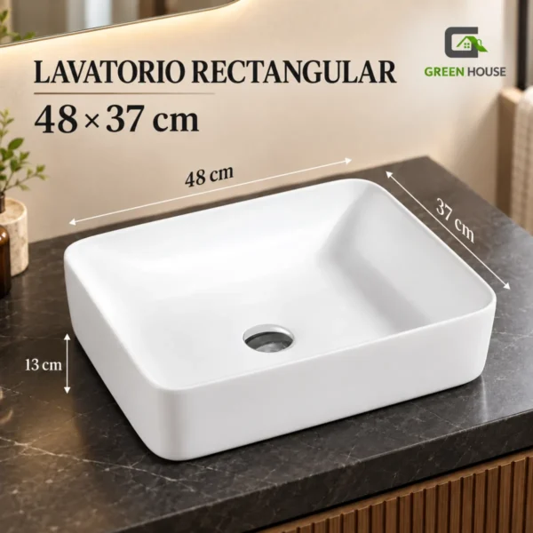 Combo Lavatorio Retangular+Mezcladora Mod. Allegra Pico Largo