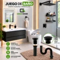 Elegante Combo De Baño Vanitorio + Inodoro + Espejo Led 3 Tiempos + Ducha 12"