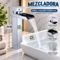 Mezcladora Monocomando De Lavatorio Caida Cascada Cuadrada