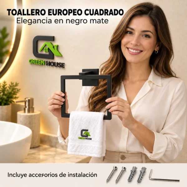 Toallero Europeo De Manos Minimalista Cuadrado Acero Inoxidable