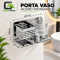 Porta Vaso Plateado Acero Inoxidable 16.5cm