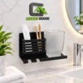 Porta Vaso Negro Acero Inoxidable 16.5cm
