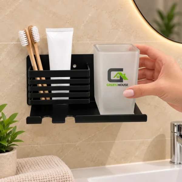 Porta Vaso Negro Acero Inoxidable 16.5cm
