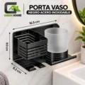 Porta Vaso Negro Acero Inoxidable 16.5cm