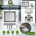 Sumidero Reversible Acero Inoxidable De 10cm Satinado