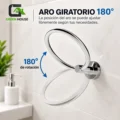 Toallero De Mano De Anillo Satinado Acero Inoxidable