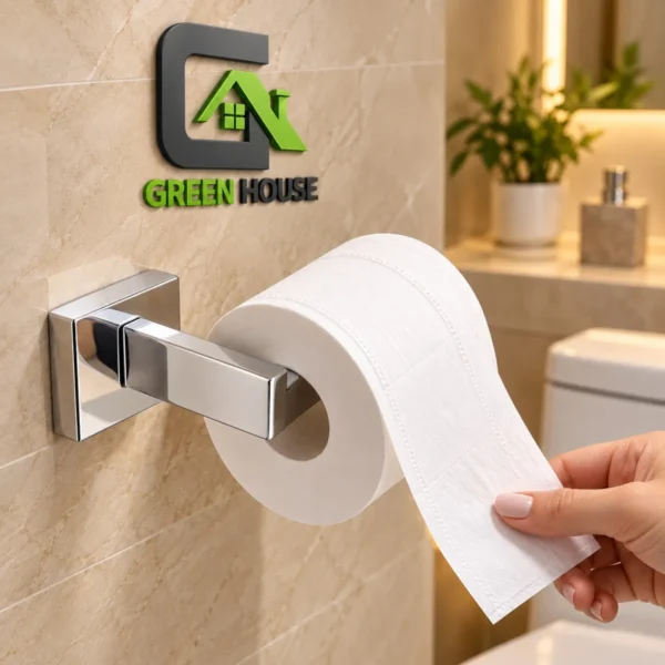 Porta Papel Higiénico Acero Inoxidable Cromado Brillante