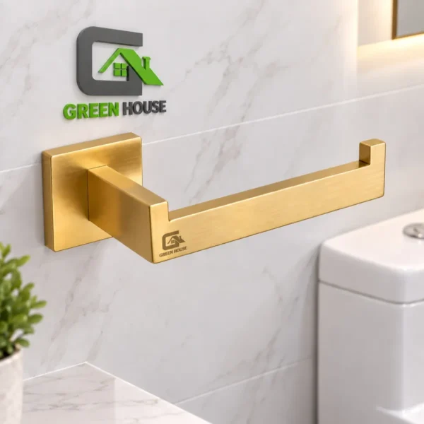 Porta Papel Higiénico Acero Inoxidable  Dorado Satinado