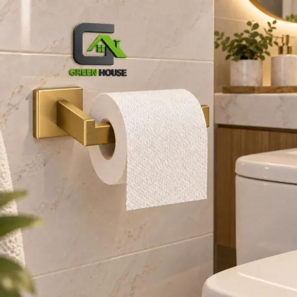 Porta Papel Higiénico Acero Inoxidable Dorado Satinado