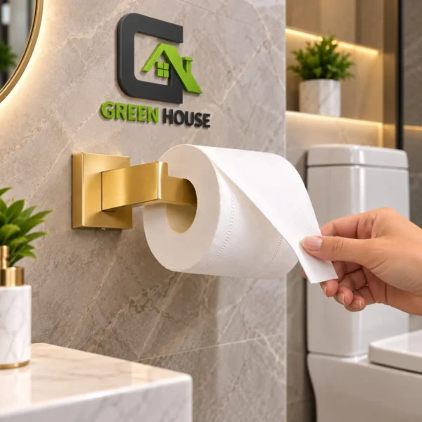 Porta Papel Higiénico Acero Inoxidable  Dorado Satinado