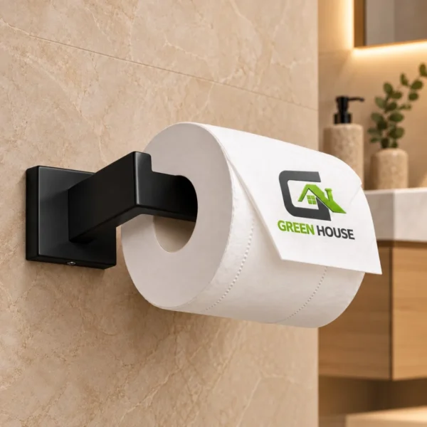 Porta Papel Higiénico Negro Acero Inoxidable