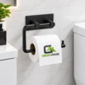 Porta Papel Higiénico Negro De Acero Inoxidable De 16cm