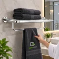 Elegante Toallero Con Repisa Cromado Brillante Acero Inoxidable 60cm