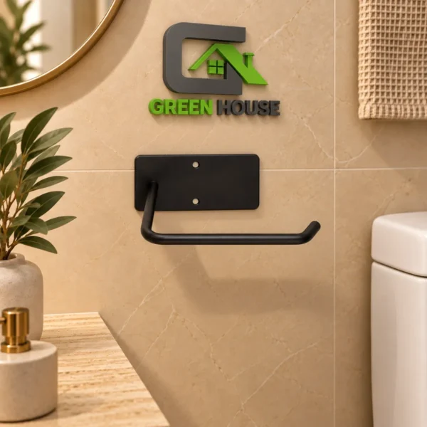 Porta Papel Higiénico Acero Inoxidable Negro De 16cm