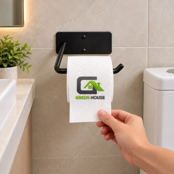 Porta Papel Higiénico Acero Inoxidable Negro De 16cm