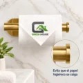 Porta Papel Higienico Autoadhesivo Dorado Satinado Acero Inoxidable 16cm