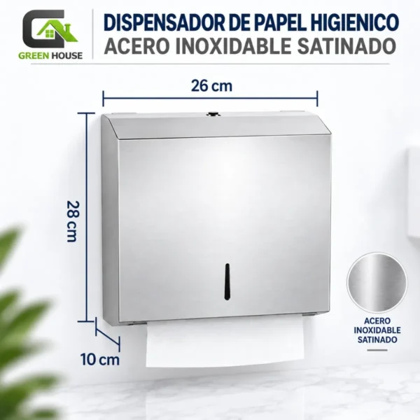 Dispensador de Papel Higiénico Acero Inoxidable Satinado