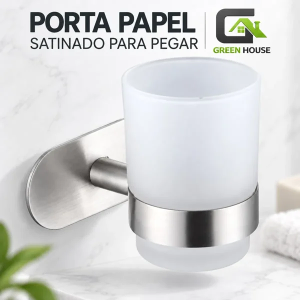 Porta Vaso Acero Inoxidable Satinado Para Pegar