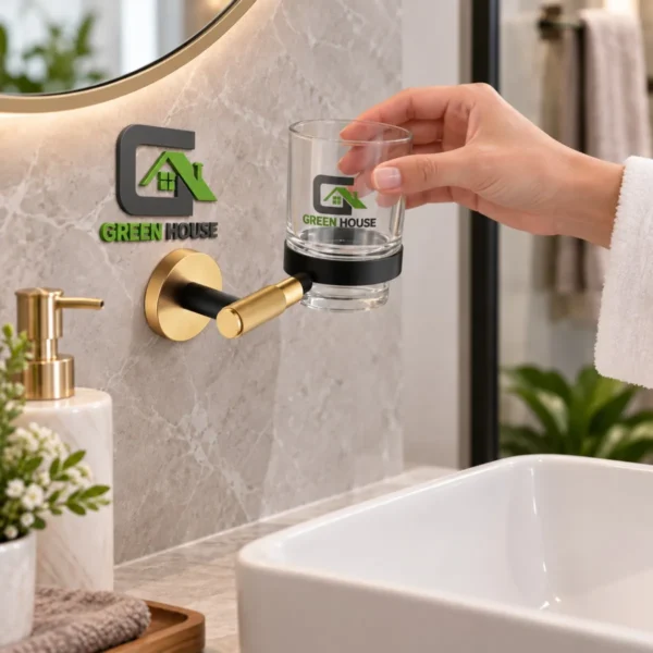 Porta Vaso Dorado+Negro Acero Inoxidable