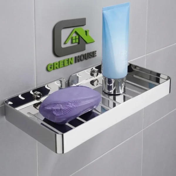 Repisa Organizador Ducha Cromado Brillante Acero Inoxidable 25cm