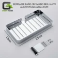 Repisa Organizador Ducha Cromado Brillante Acero Inoxidable 25cm