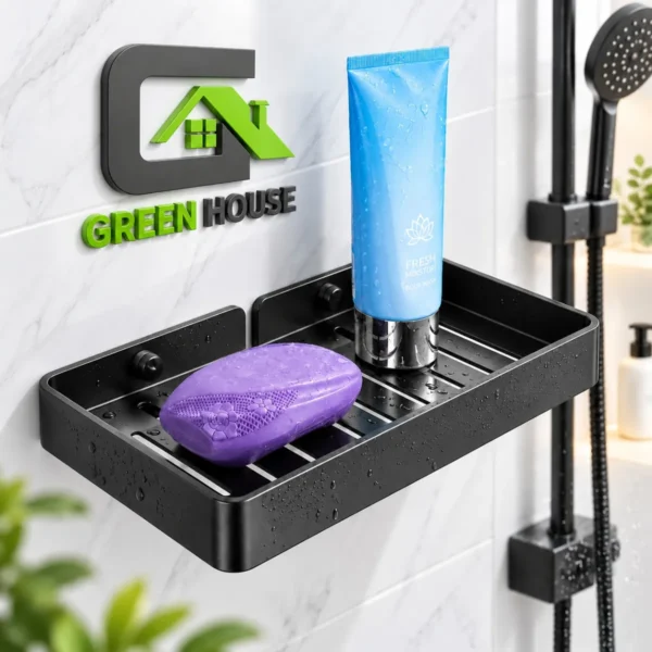 Repisa Organizador Ducha Negro Acero Inoxidable  25cm