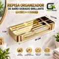 Repisa Dorado Brillante Acero Inoxidable Organiza Baño