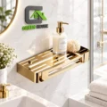Repisa Dorado Brillante Acero Inoxidable Organiza Baño