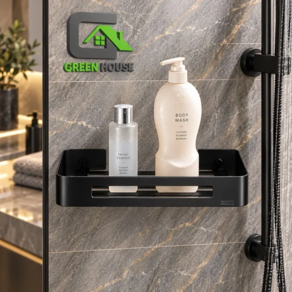 Repisa Negro Acero Inoxidable Organiza Baño 30Cm