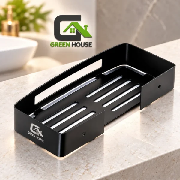 Repisa Negro Acero Inoxidable Organiza Baño 30Cm