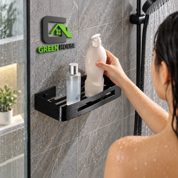 Repisa Negro Acero Inoxidable Organiza Baño 30Cm