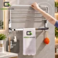 Toallero Elegante Acero Inoxidable Cromado  Brillante Con Repisa