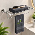 Elegante Toallero Con Repisa Cromado Brillante Acero Inoxidable 60cm