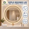 Espejo Redondo Led Mod.C- Lidi 3 Tiempos Touch 70 Cm