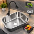 Combo De Lavadero 44x39x21cm  + Griferia  Agua Fria  Acero Inoxidable