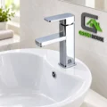 Mezcladora De Lavatorio 15cm Cromada Brillante Cuadrada