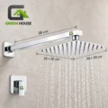 Kit Monocomando De Ducha 12 Pulgadas Acero Cromado + Accesorios Acero