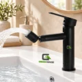 Mezcladora De Lavatorio Con Boquilla Rotativa 360° Negro